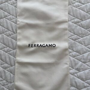 **Salvatore Ferragamo Cream Fabric with Black Logo**